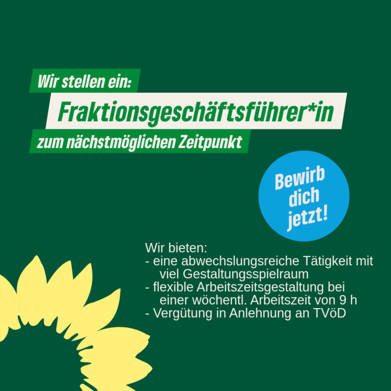 Fraktionsgeschäftsführer*in (w/m/d) in Teilzeit gesucht!